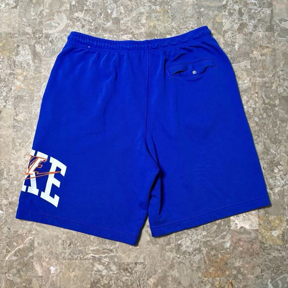 Nike Shorts Mens Large Blue Club French Terry Retro Side Graphic 9” Gym FV5136 - Picture 6 of 9
